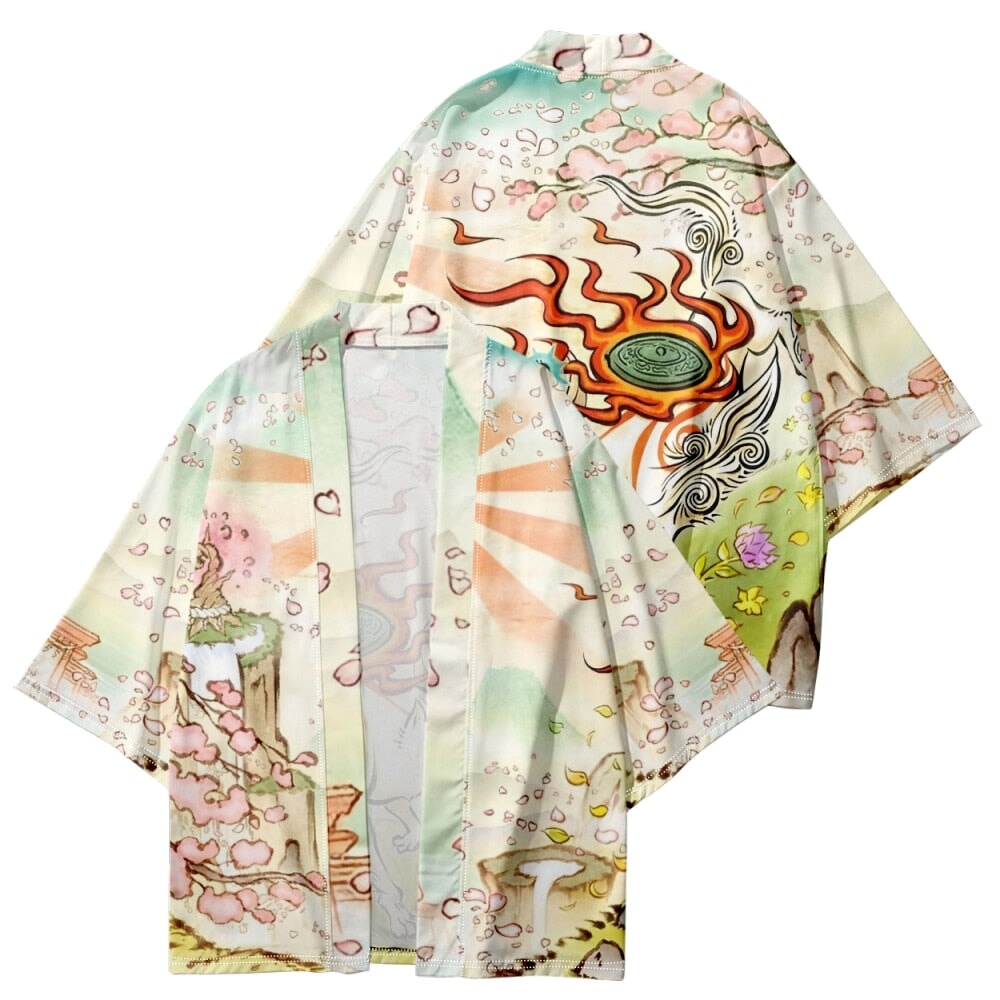 Japanese-themed Spirited Away White Wolf Unisex Kimono-Kawaii Dream