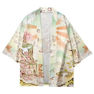 Japanese-themed Spirited Away White Wolf Unisex Kimono-Kawaii Dream
