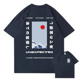 Japanese-themed Wave Red Sun Kanji Unisex Tee-Kawaii Dream