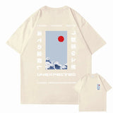 Japanese-themed Wave Red Sun Kanji Unisex Tee-Kawaii Dream