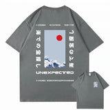 Japanese-themed Wave Red Sun Kanji Unisex Tee-Kawaii Dream