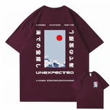 Japanese-themed Wave Red Sun Kanji Unisex Tee-Kawaii Dream