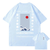 Japanese-themed Wave Red Sun Kanji Unisex Tee-Kawaii Dream