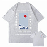 Japanese-themed Wave Red Sun Kanji Unisex Tee-Kawaii Dream