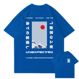 Japanese-themed Wave Red Sun Kanji Unisex Tee-Kawaii Dream