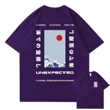 Japanese-themed Wave Red Sun Kanji Unisex Tee-Kawaii Dream