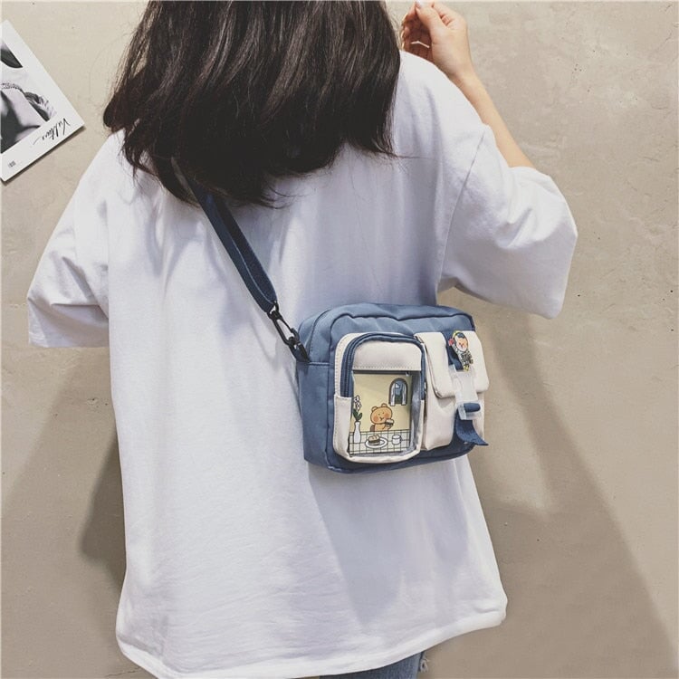 Japanse Rectangle Small Nylon Crossbody Shoulder Bag-Kawaii Dream