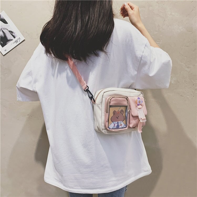 Japanse Rectangle Small Nylon Crossbody Shoulder Bag-Kawaii Dream