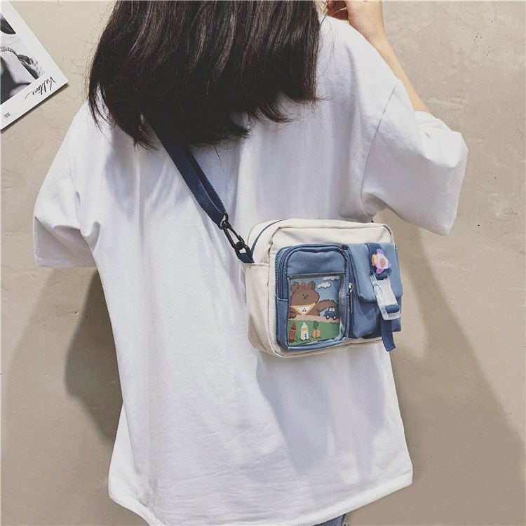 Japanse Rectangle Small Nylon Crossbody Shoulder Bag-Kawaii Dream