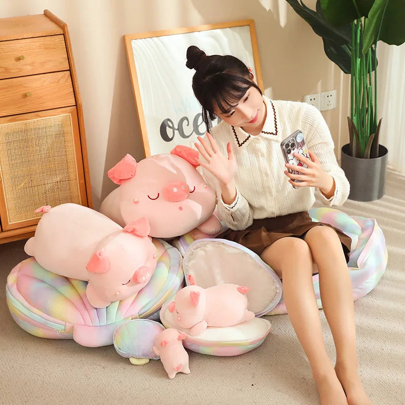 Jeju the Pig hiding in Shell Plushie-Kawaii Dream