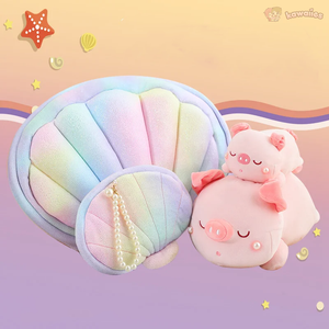 Jeju the Pig hiding in Shell Plushie-Kawaii Dream