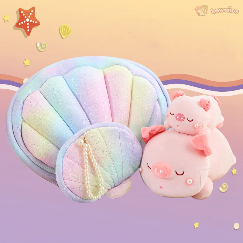 Jeju the Pig hiding in Shell Plushie-Kawaii Dream