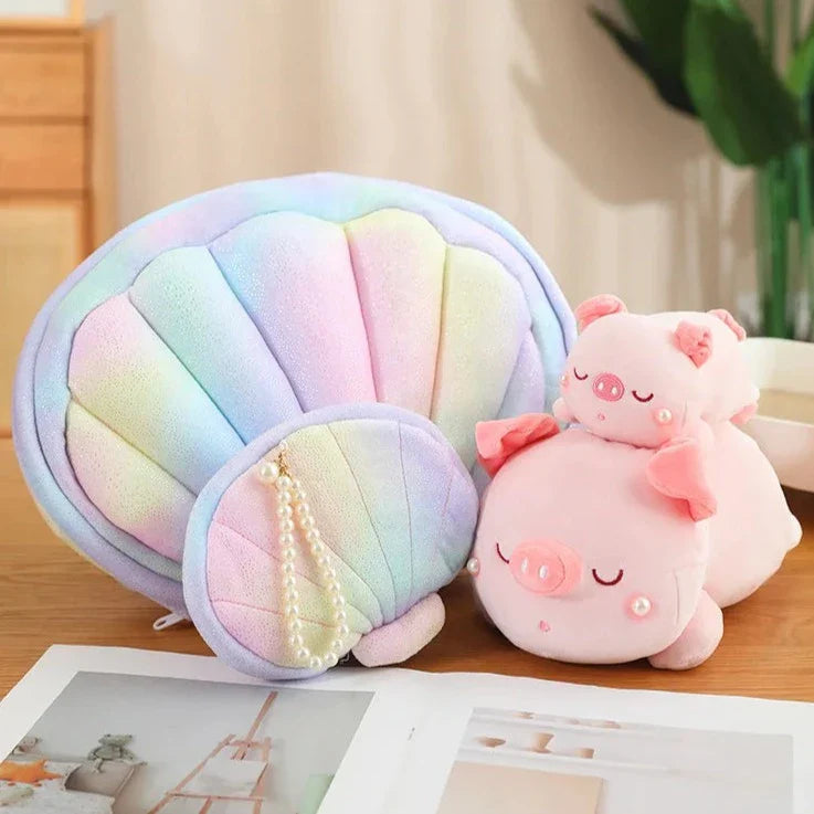 Jeju the Pig hiding in Shell Plushie-Kawaii Dream