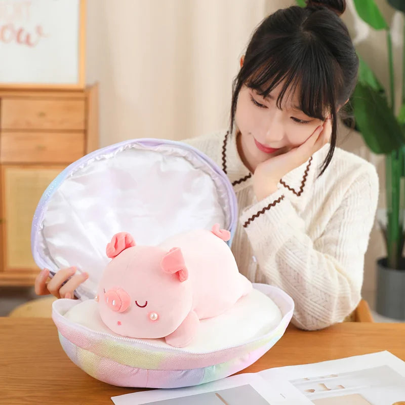 Jeju the Pig hiding in Shell Plushie-Kawaii Dream