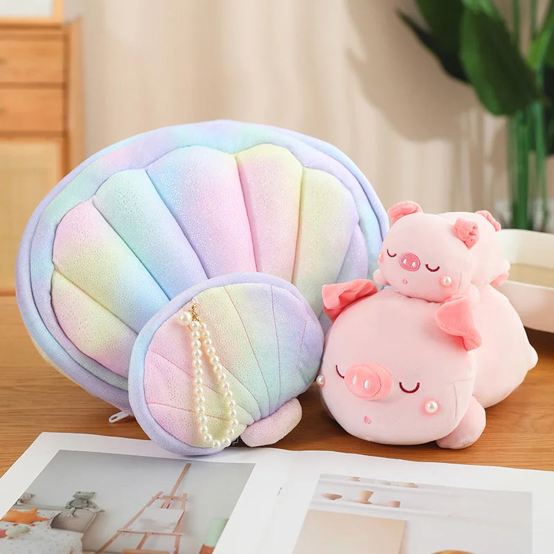 Jeju the Pig hiding in Shell Plushie-Kawaii Dream