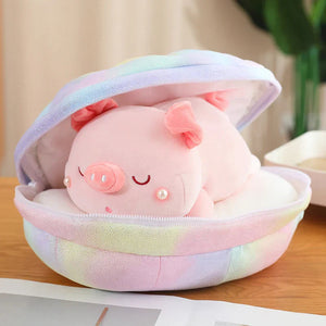 Jeju the Pig hiding in Shell Plushie-Kawaii Dream