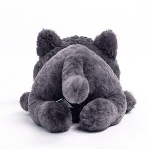 Jiji the Fluffy Black Cat Plushie Laying Down-Kawaii Dream