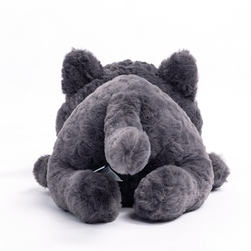 Jiji the Fluffy Black Cat Plushie Laying Down-Kawaii Dream