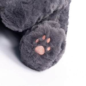 Jiji the Fluffy Black Cat Plushie Laying Down-Kawaii Dream