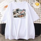 Kanagawa Wave of Sushi Unisex Cotton Tee-Kawaii Dream