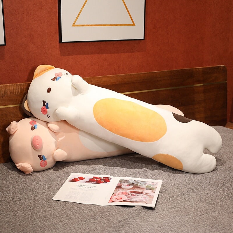 Kawaii 100cm Long Snuggly Dog Cat Pig Plushie Collection-Kawaii Dream
