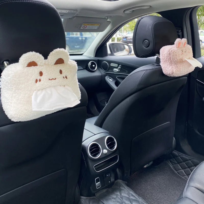 Kawaii Bear and Bunny Car Plush Tissue Box Cover-Kawaii Dream