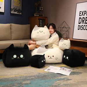 Kawaii Black White Cube Cat Plushies-Kawaii Dream
