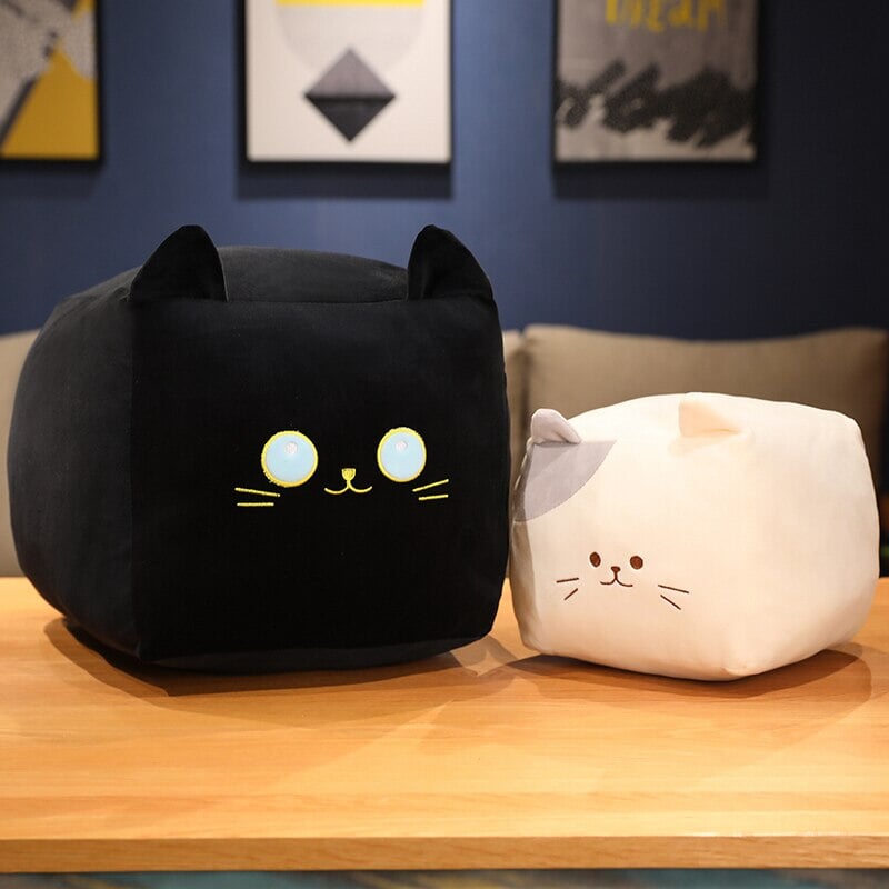 Kawaii Black White Cube Cat Plushies-Kawaii Dream