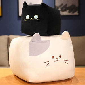 Kawaii Black White Cube Cat Plushies-Kawaii Dream