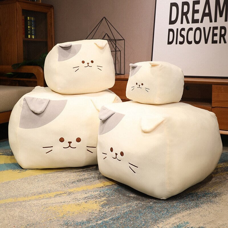 Kawaii Black White Cube Cat Plushies-Kawaii Dream
