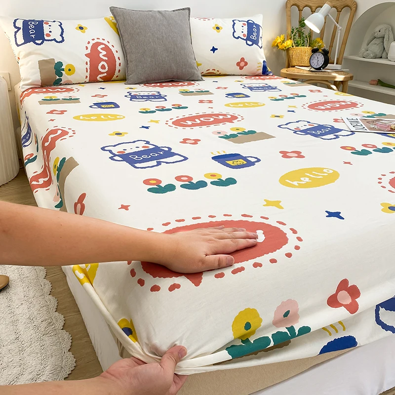 Kawaii Blue Bear Fitted Bed Sheet-Kawaii Dream