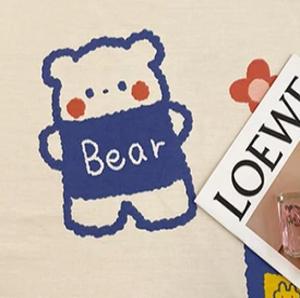Kawaii Blue Bear Fitted Bed Sheet-Kawaii Dream