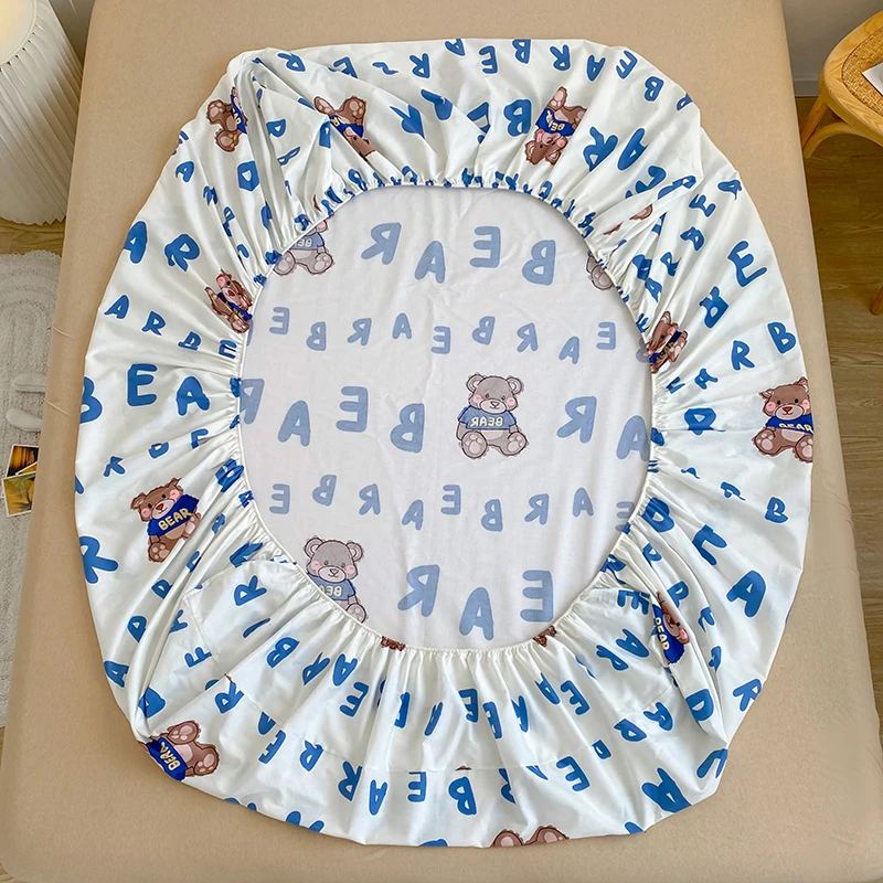 Kawaii Blue Bear Fitted Bed Sheet-Kawaii Dream