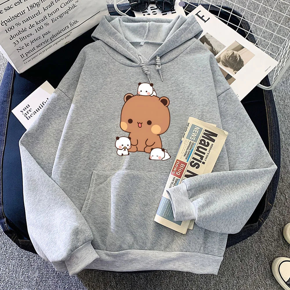 Kawaii Brown Bear Baby Pandas Unisex Hoodie-Kawaii Dream