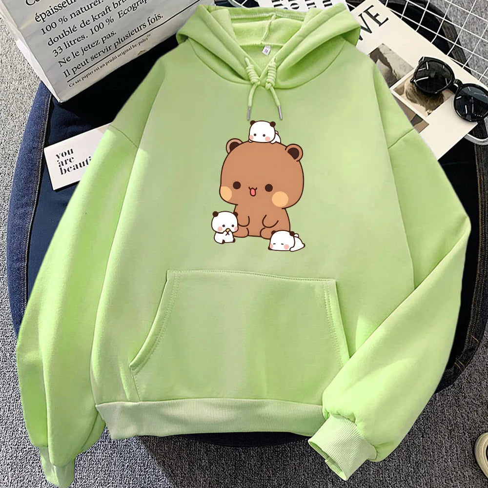 Kawaii Brown Bear Baby Pandas Unisex Hoodie-Kawaii Dream