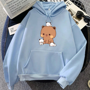 Kawaii Brown Bear Baby Pandas Unisex Hoodie-Kawaii Dream