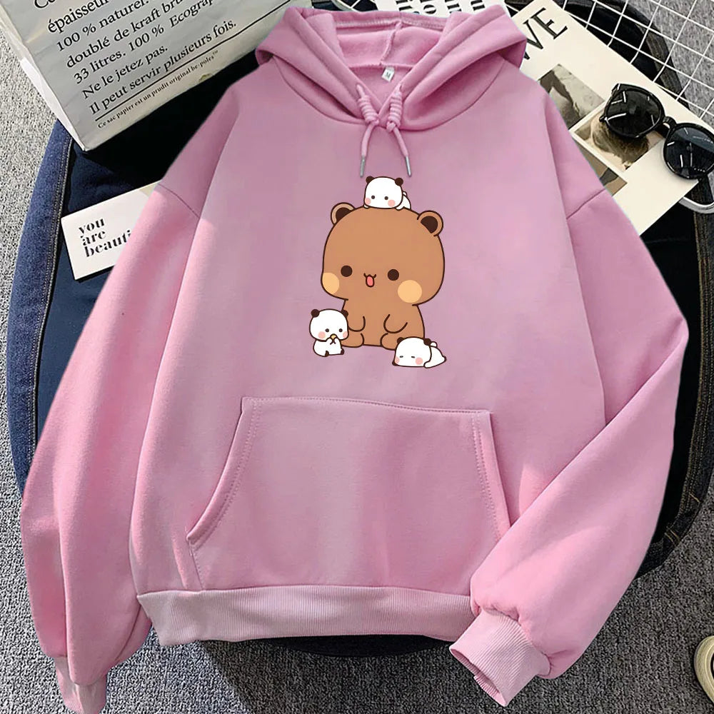 Kawaii Brown Bear Baby Pandas Unisex Hoodie-Kawaii Dream