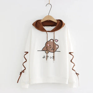 Kawaii Brown Bear Cookies Two-Tone Hoodie-Kawaii Dream