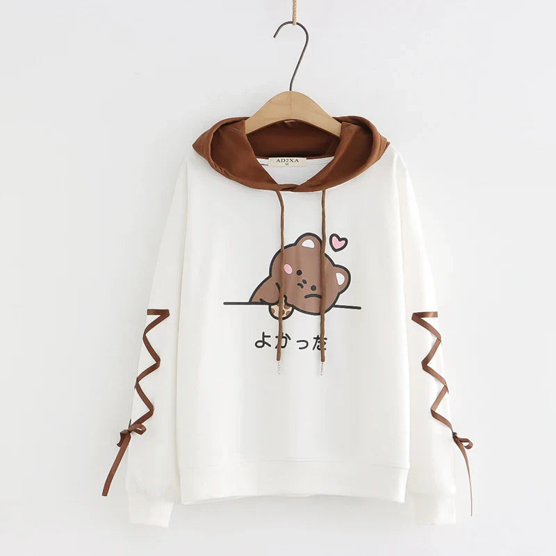 Kawaii Brown Bear Cookies Two-Tone Hoodie-Kawaii Dream