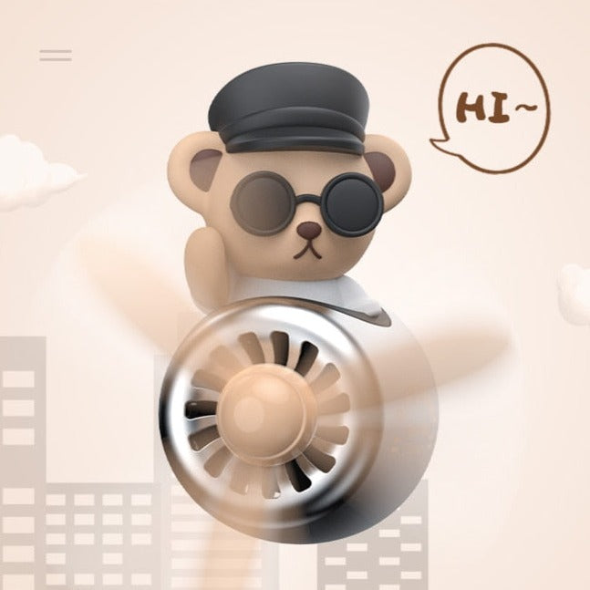 Kawaii Brown Bear Pilot Car Air Refresher Perfume Accessories-Kawaii Dream