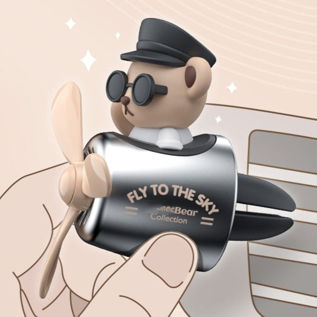 Kawaii Brown Bear Pilot Car Air Refresher Perfume Accessories-Kawaii Dream
