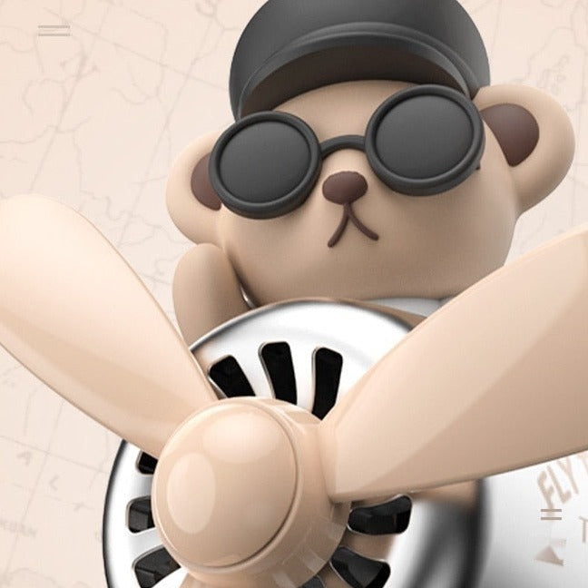 Kawaii Brown Bear Pilot Car Air Refresher Perfume Accessories-Kawaii Dream