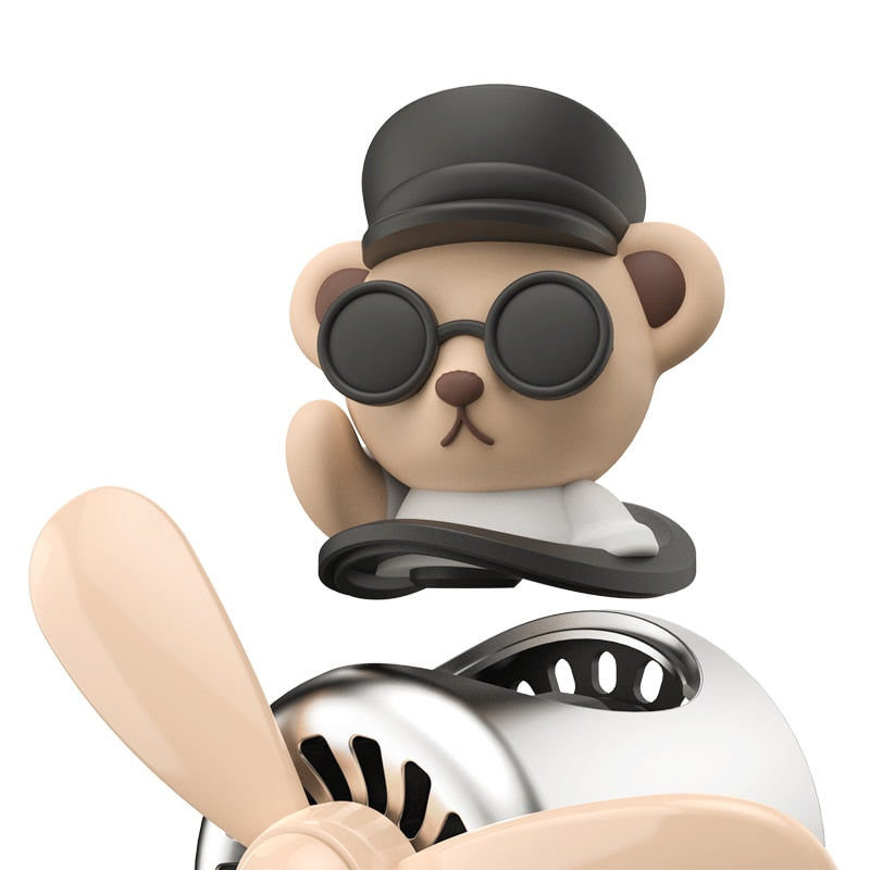 Kawaii Brown Bear Pilot Car Air Refresher Perfume Accessories-Kawaii Dream