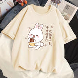 Kawaii Bunny Eating Cotton Women's Tee-Kawaii Dream