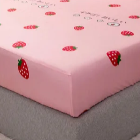 Kawaii Bunny Pink White Polyester Bedsheet Only-Kawaii Dream