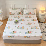 Kawaii Bunny Pink White Polyester Bedsheet Only-Kawaii Dream