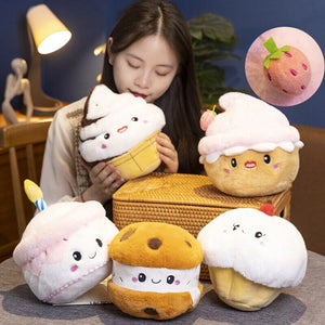 Kawaii Cake Plushie Strawberry Fruit Muffin Bakery Plushies-Kawaii Dream