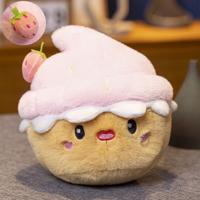 Kawaii Cake Plushie Strawberry Fruit Muffin Bakery Plushies-Kawaii Dream