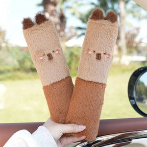 Kawaii Capybara Plush Car Seat Belt Cover Shoulder Strap Accessory-Kawaii Dream