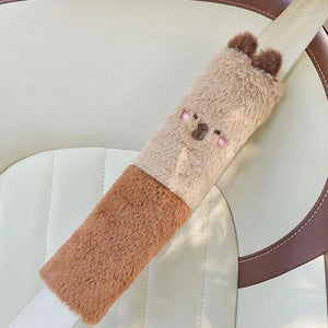 Kawaii Capybara Plush Car Seat Belt Cover Shoulder Strap Accessory-Kawaii Dream
